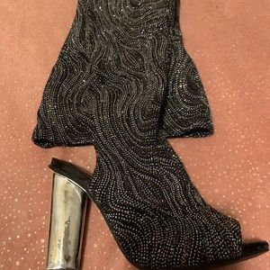 Bling bling thigh high boots size 7!